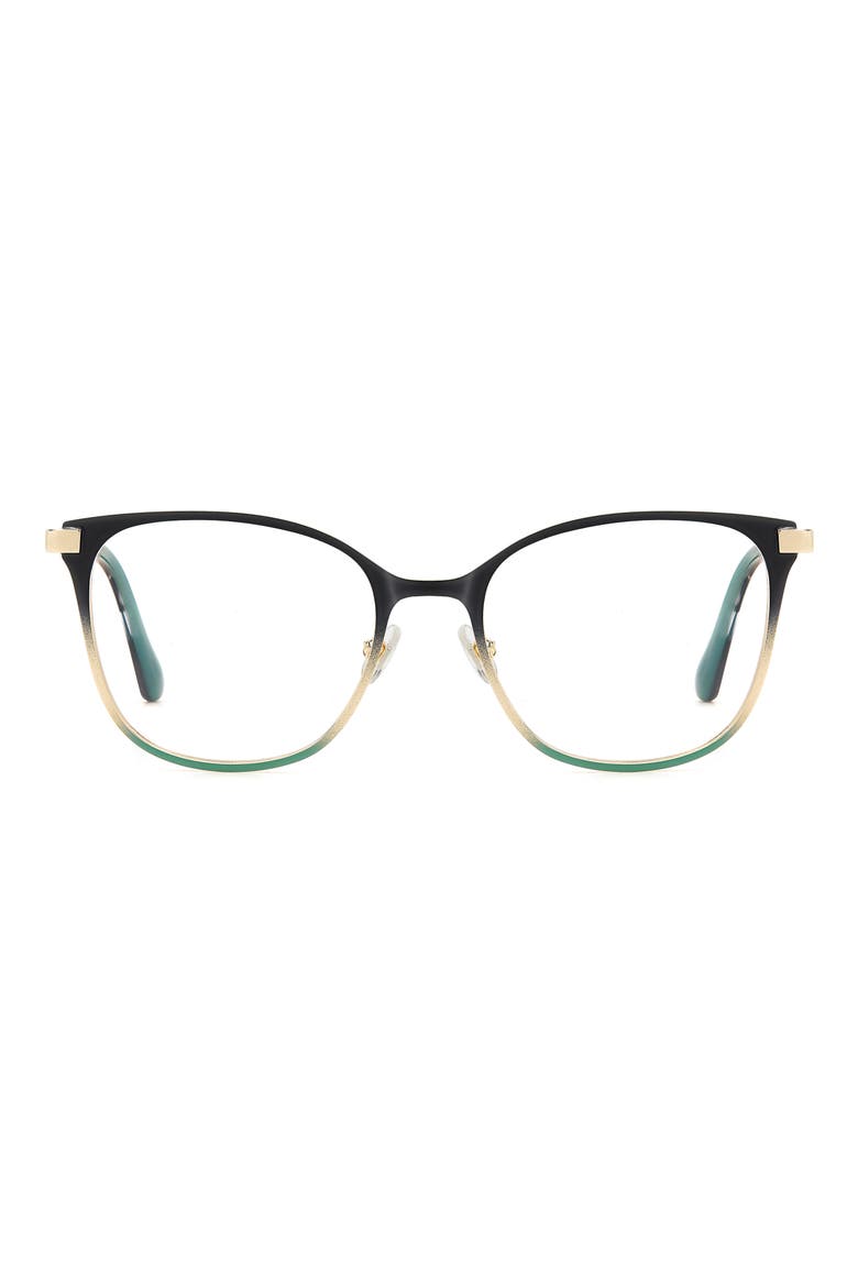 terriann 51mm square optical glasses, Main, color, BLACK TEAL