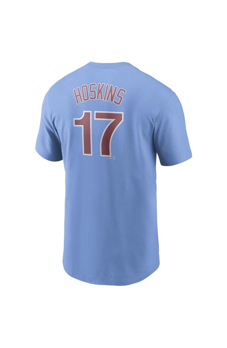 Nike Men's Nike Rhys Hoskins Light Blue Philadelphia Phillies Name & Number T-Shirt, Alternate, color, 