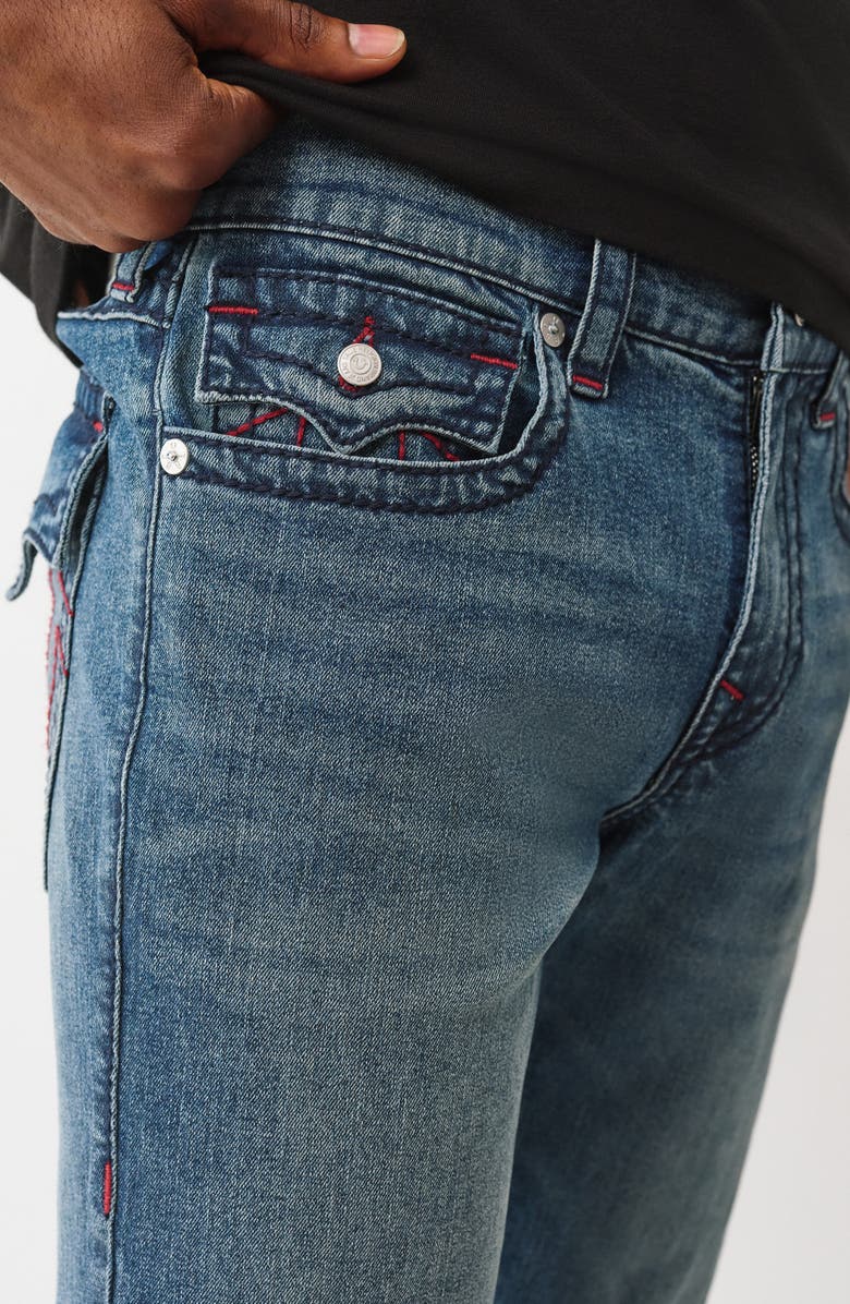 True Religion Gono Big T Flap Pocket Slim Leg Jeans, Alternate, color, Light Autumn Walk Wash