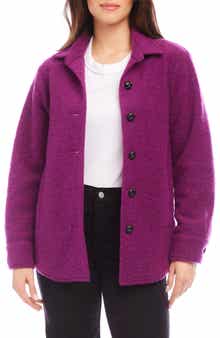 Karen Kane Brushed Wool Blend Shirt Jacket