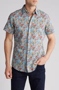 Rodd & Gunn Front Print Short Sleeve Linen & Cotton Button-Up Shirt