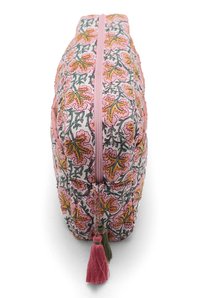 Floral Print Cosmetics Bag, Alternate, color, PINK