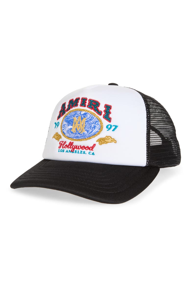 Wave Foam Trucker Hat, Main, color, BLACK