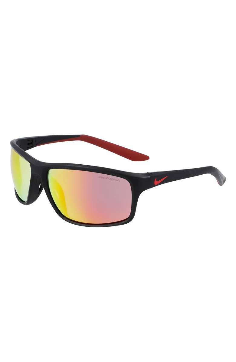 Nike Adrenaline 64mm Rectangular Sunglasses, Alternate, color, 
