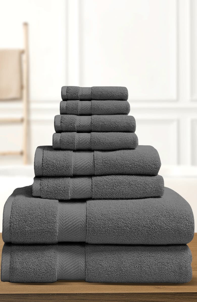 Luxury Home Organic Cotton Bath Towels Set, Alternate, color, Gray