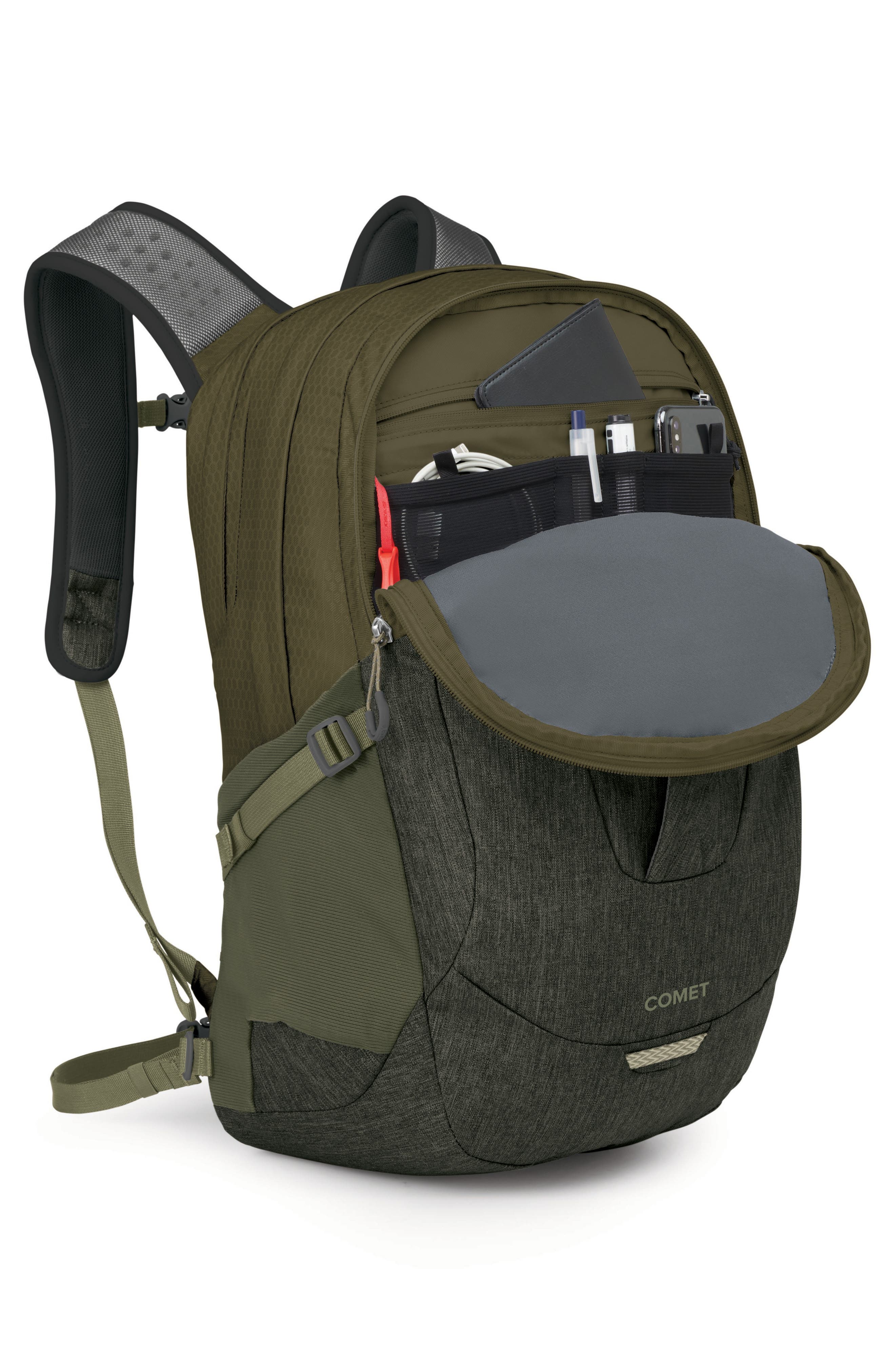 Comet Backpack, Alternate, color, MOSS GREEN/ EARL GREY HEATHER