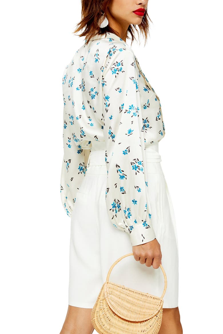 Floral Pintuck Shirt, Alternate, color, CREAM MULTI