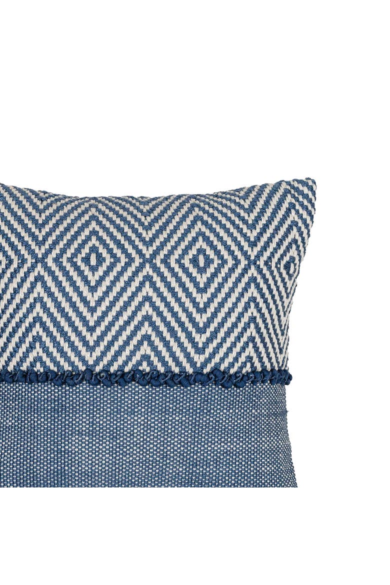 Outdoor Geometric Filled Throw Pillow, 18" x 18" Blue, Alternate, color, Blue
