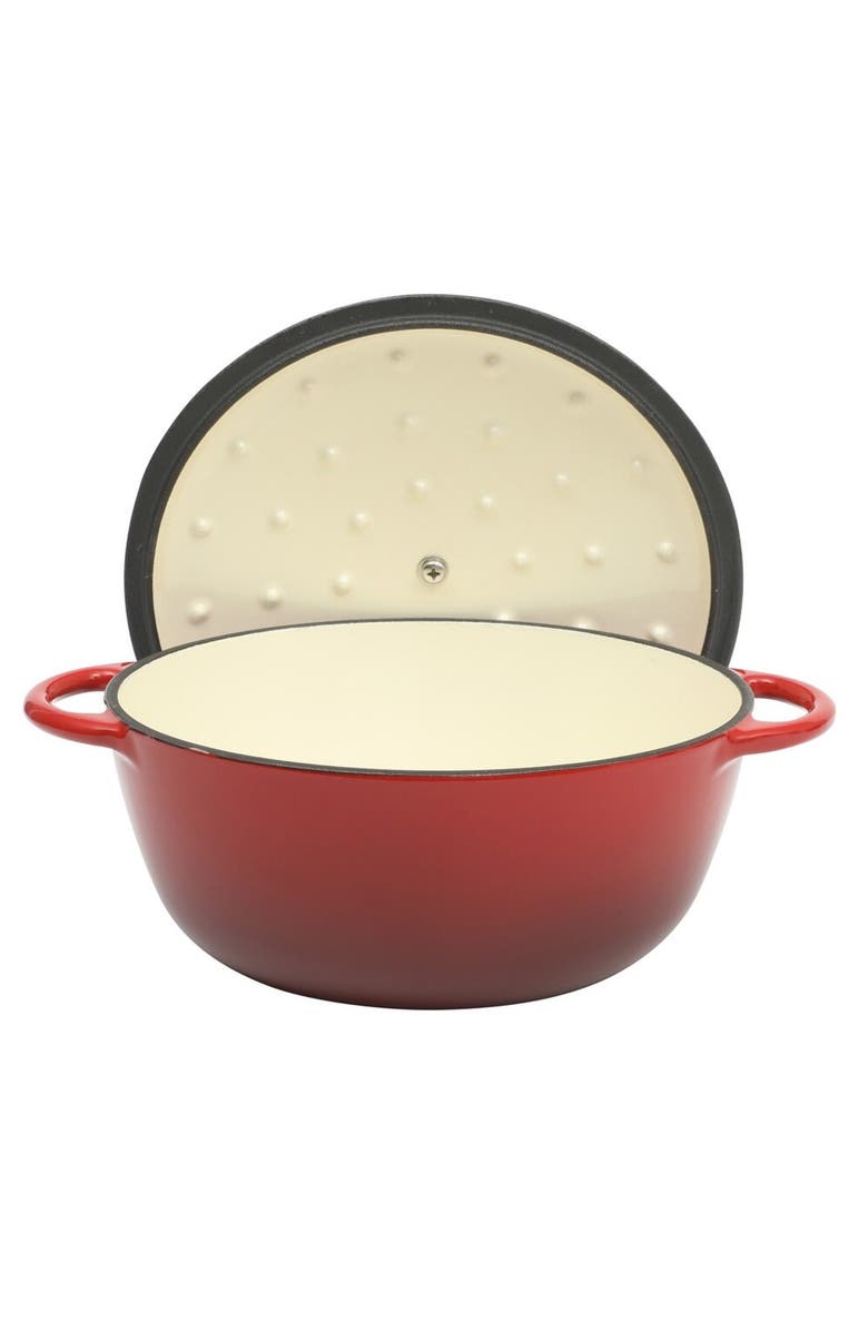 Gibson Home Addlestone 2.65 Quart Enameled Cast Iron Dutch Oven with Lid, Alternate, color, Red