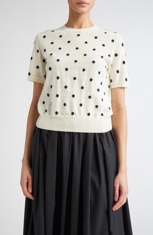 Comme Des Garcons Girl Comme Des Garçons Girl Polka Dot Intarsia Wool Sweater In Black
