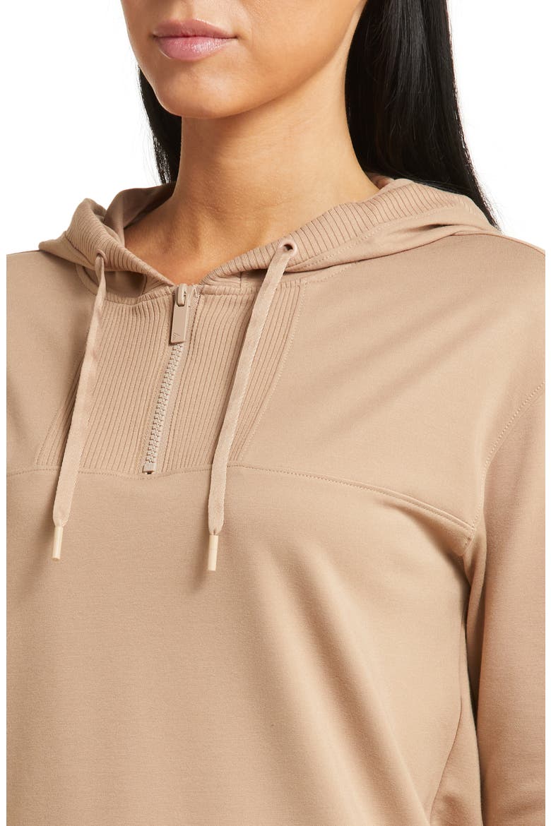 Horizon Line Quarter Zip Hoodie, Alternate, color, NATURAL