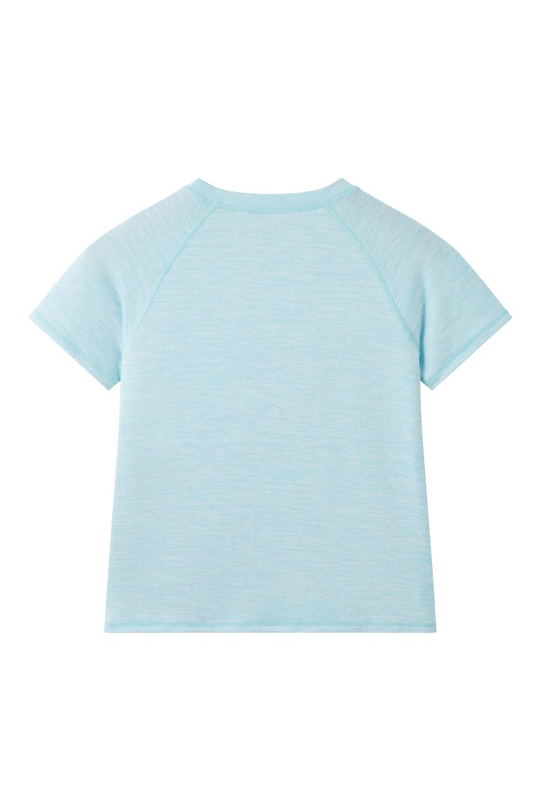 Kids' Raglan Sleeve UPF 50+ Rashguard, Alternate, color, TEAL HEATHER