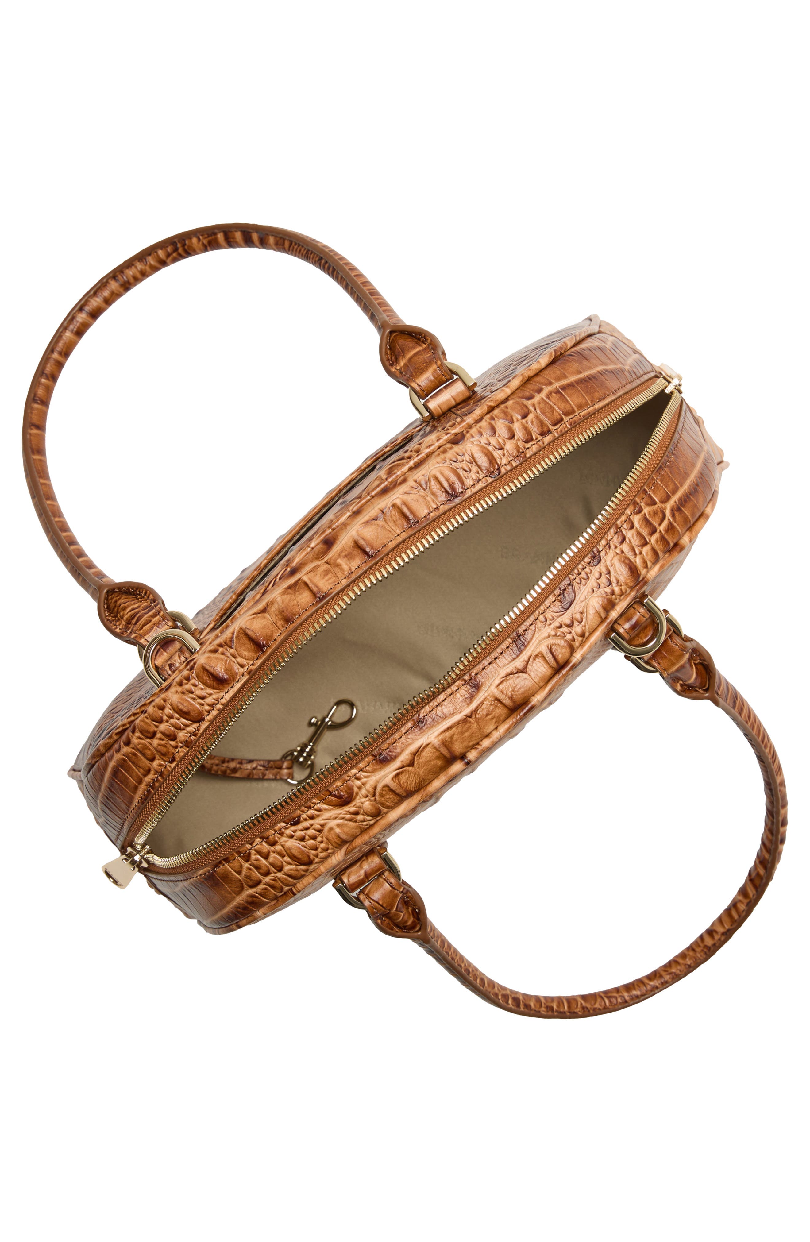 Brahmin Angie Leather Barrel Bag, Alternate, color, Cinnamon
