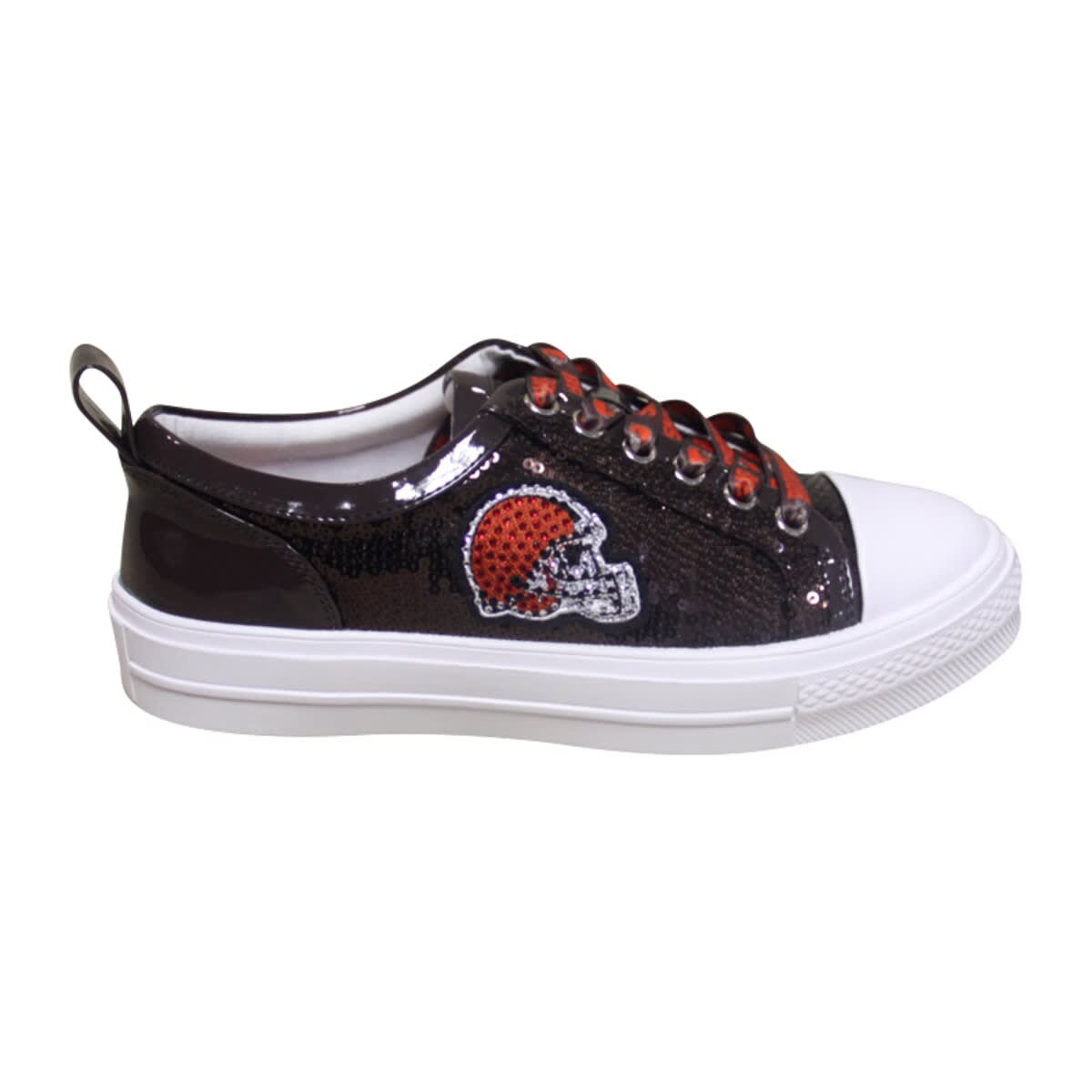 CUCE Women's Cuce Brown Cleveland Browns Team Sequin Sneakers, Alternate, color, 