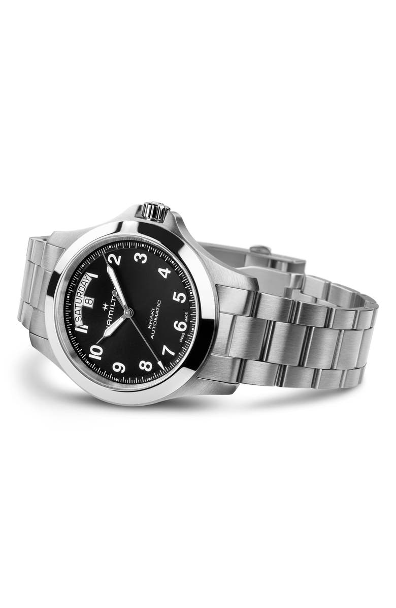 Hamilton Khaki Field Automatic Bracelet Watch, Alternate, color, Black