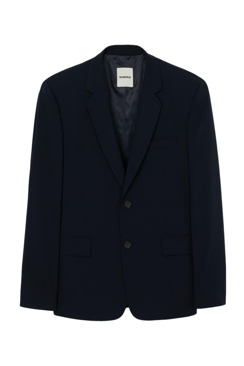Wool suit jacket, Alternate, color, Navy blue