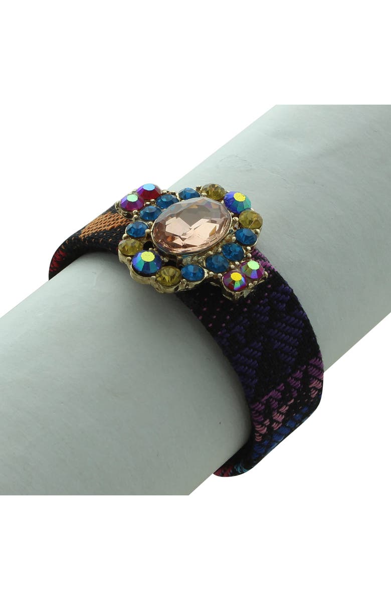 OLIVIA WELLES Rhian Woven Cuff Bracelet, Alternate, color, Gold / Multi