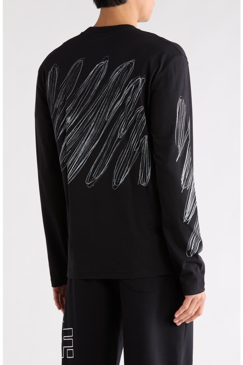 Scribble Diagonal Skate Sweatshirt, Alternate, color, BLACK-WHITE