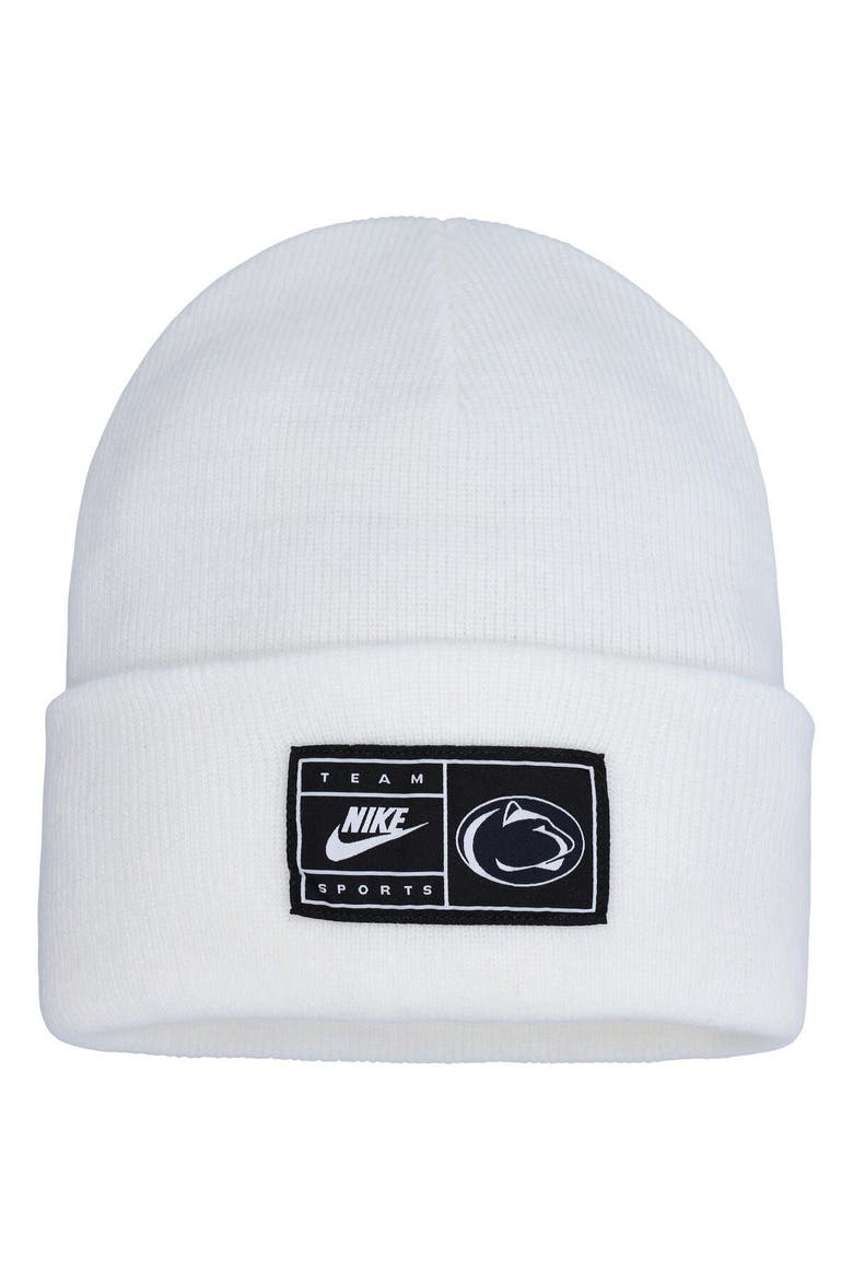 Men's Nike White Penn State Nittany Lions Utility Cuffed Knit Hat, Main, color, White
