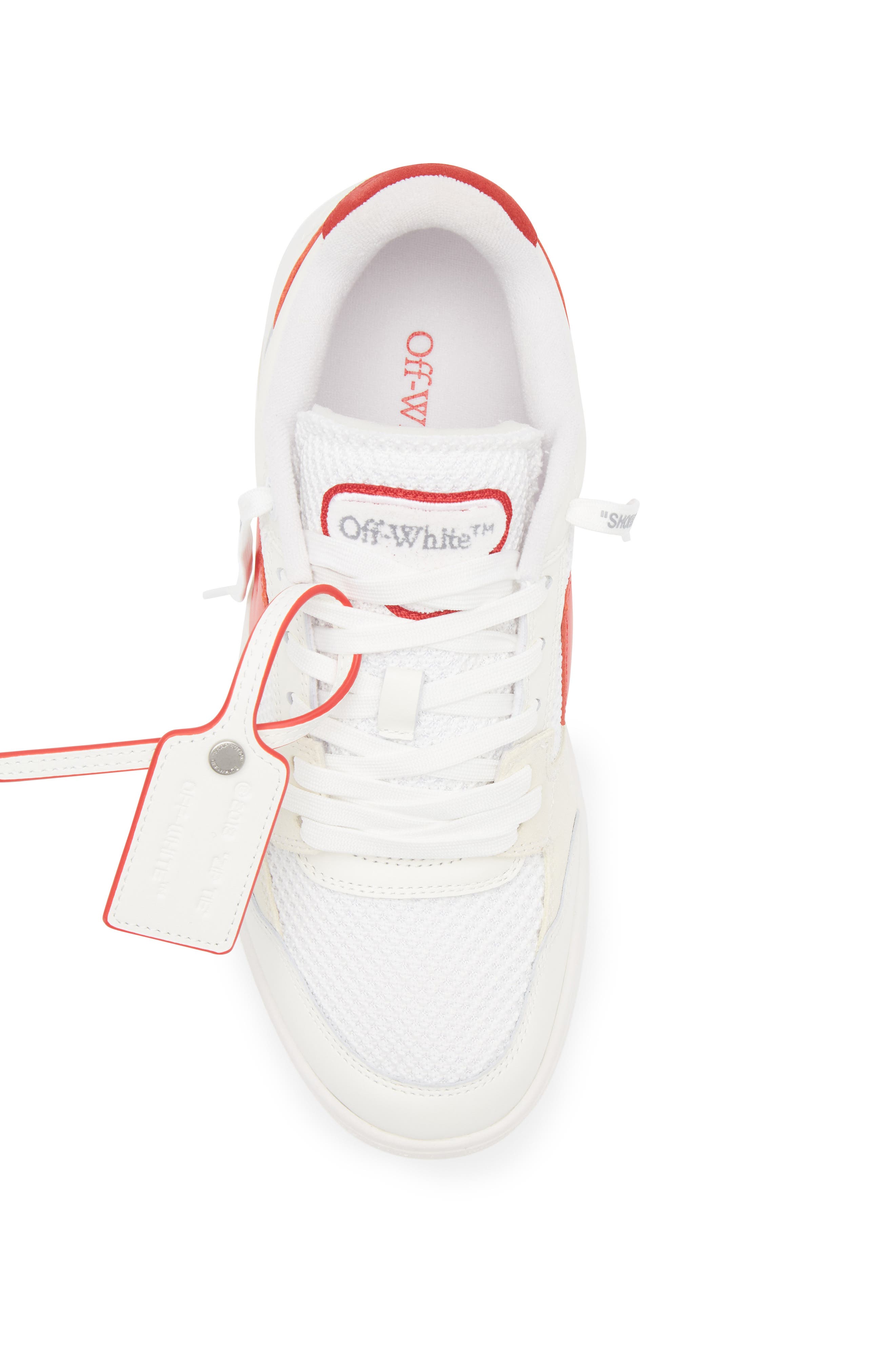 Off-White Slim Out of Office Sneaker, Alternate, color, White - Red