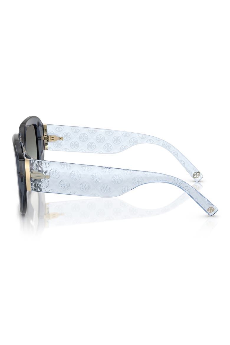 54mm Irregular Sunglasses, Alternate, color, TRANSPARENT BLUE / GREY