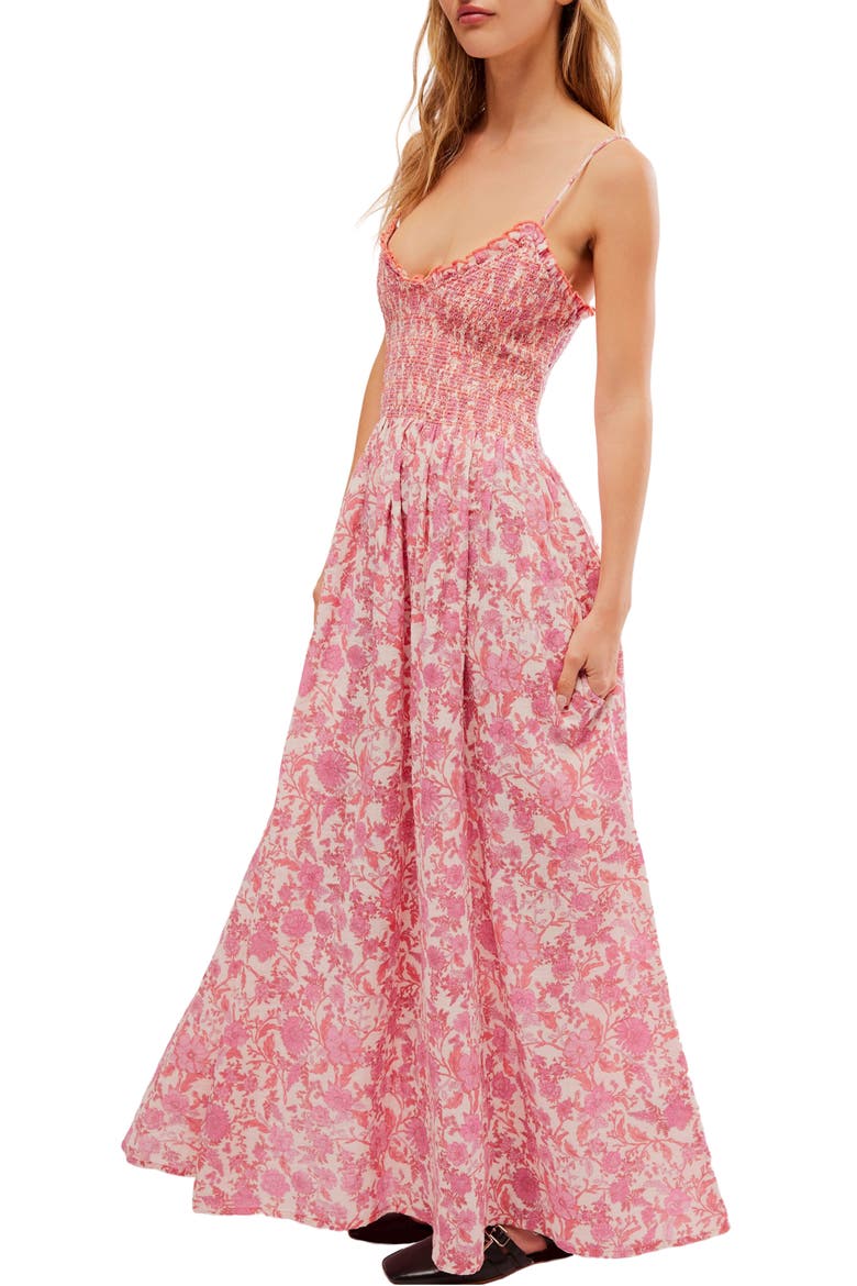 Sweet Nothings Floral Print Sleeveless Maxi Sundress, Alternate, color, PINK COMBO