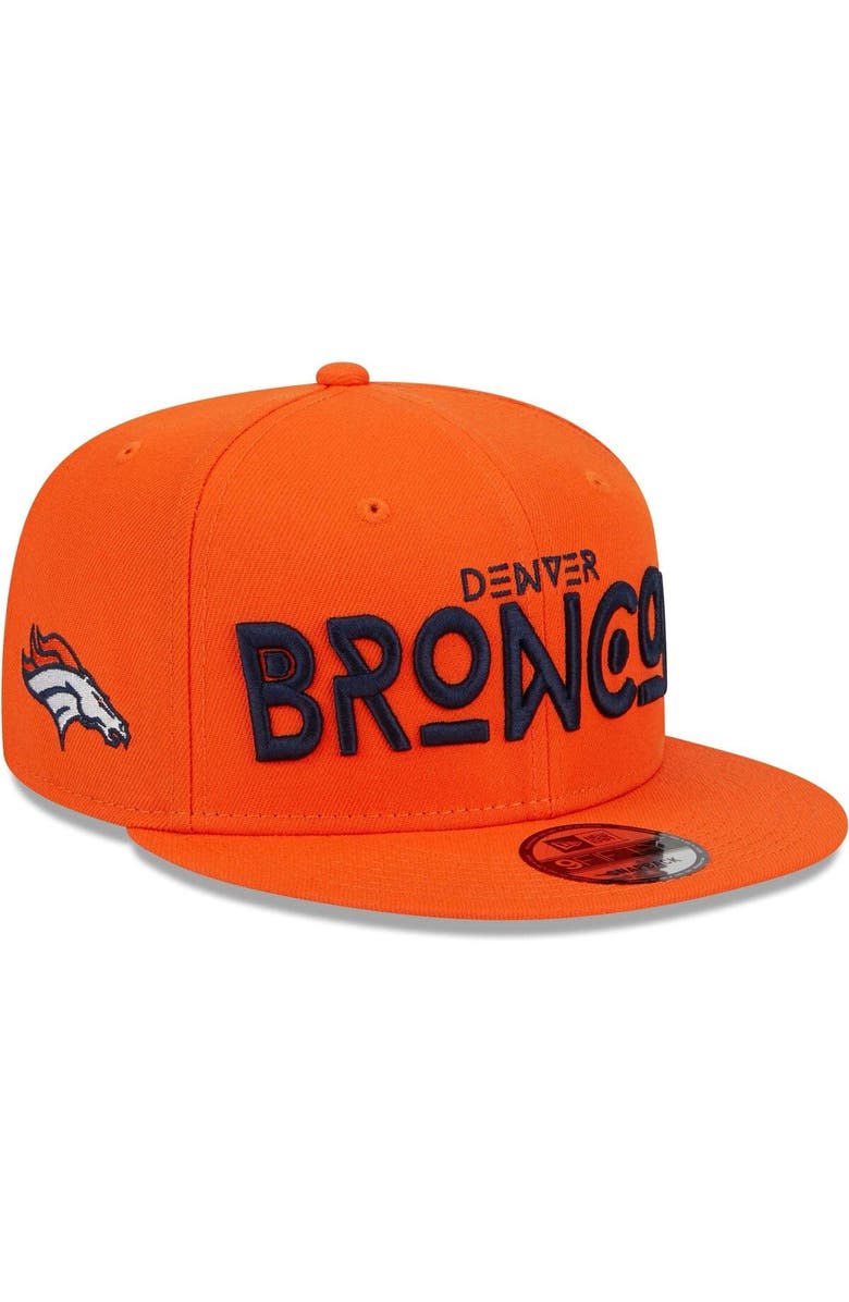 New Era Men's New Era Orange Denver Broncos Word 9FIFTY Snapback Hat, Main, color,