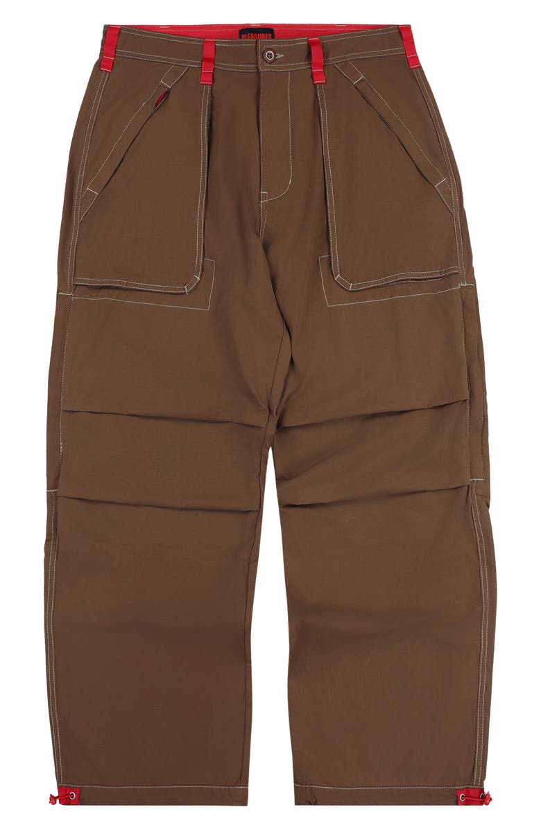 PLEASURES Public Parachute Utility Pants, Alternate, color, Brown