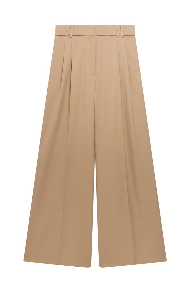 Another Tomorrow Twill Pleated Trouser, Alternate, color, Camel
