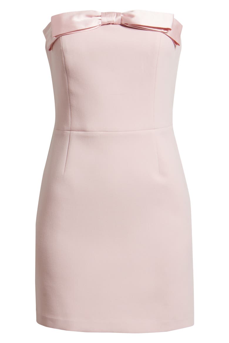 Bella Bow Strapless Cocktail Minidress, Alternate, color, PINK