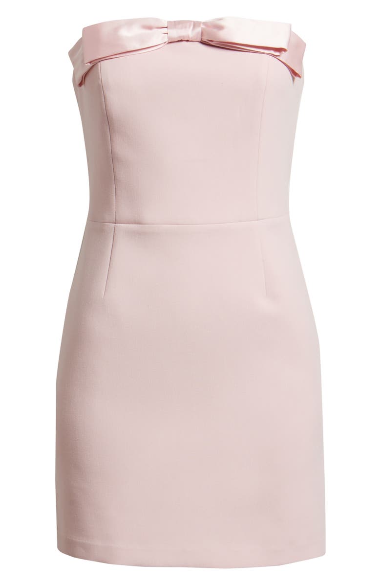 Lucy Paris Bella Bow Strapless Cocktail Minidress, Alternate, color, Pink