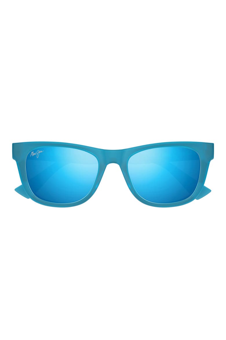 Kaulike 53mm PolarizedPlus2® Square Sunglasses, Main, color, MATTE TRANS BLUE/ BLUE HAWAII