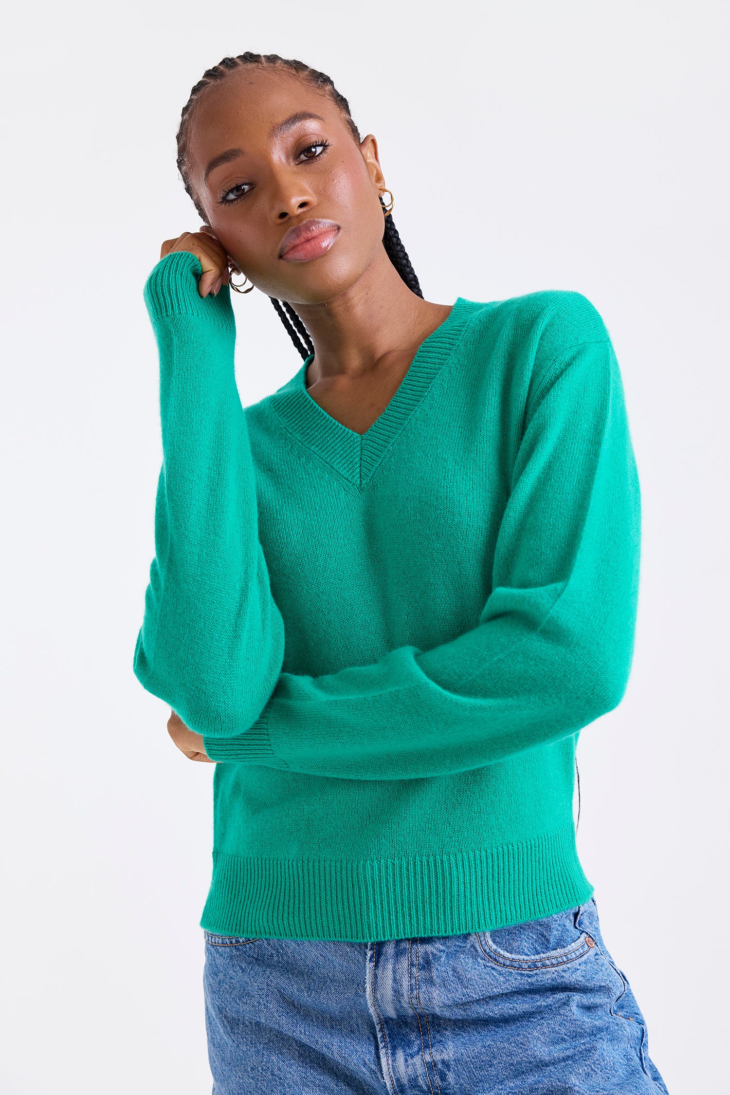 Vee V-Neck 100% Cashmere Sweater - image 3