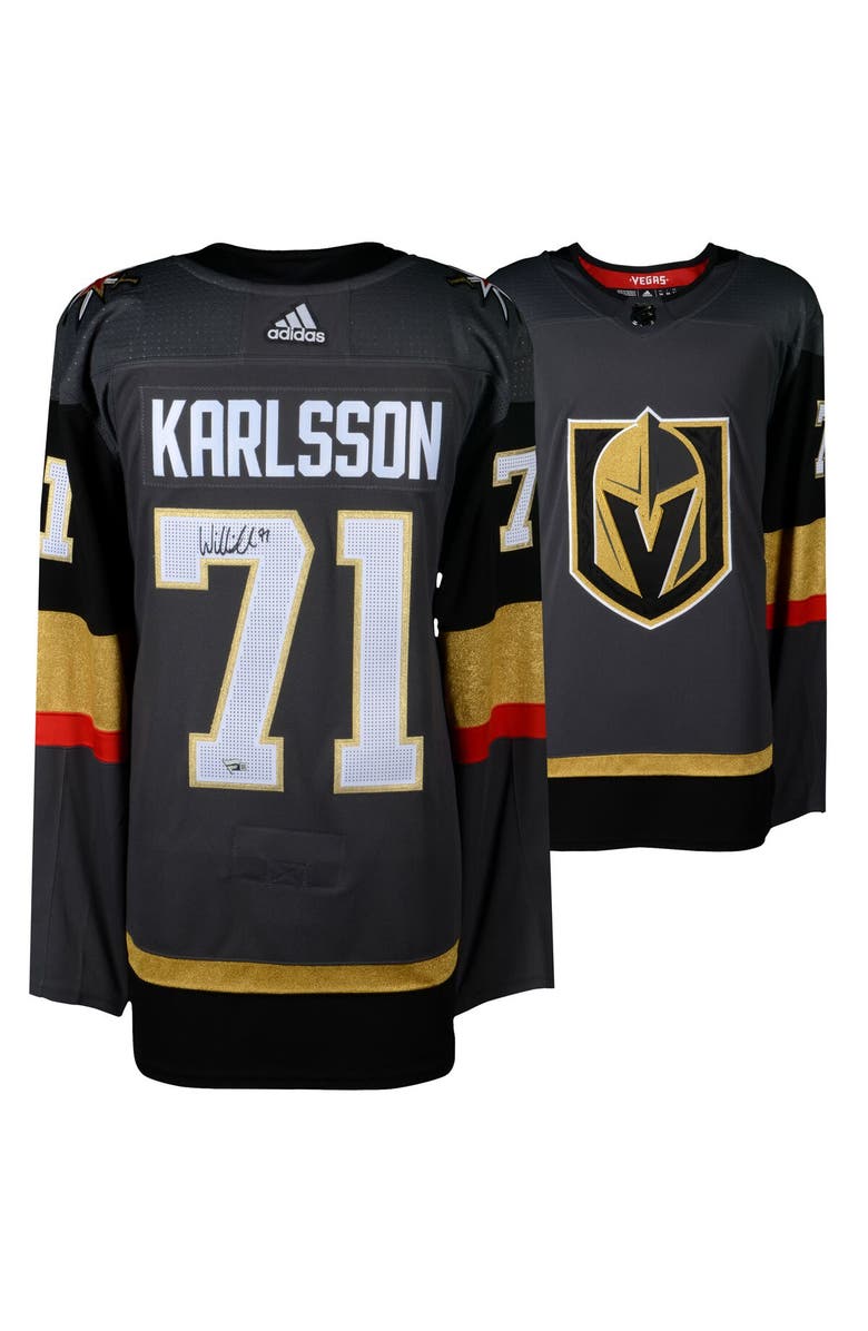 FANATICS AUTHENTIC William Karlsson Vegas Golden Knights Autographed Black Adidas Authentic Jersey, Main, color, 