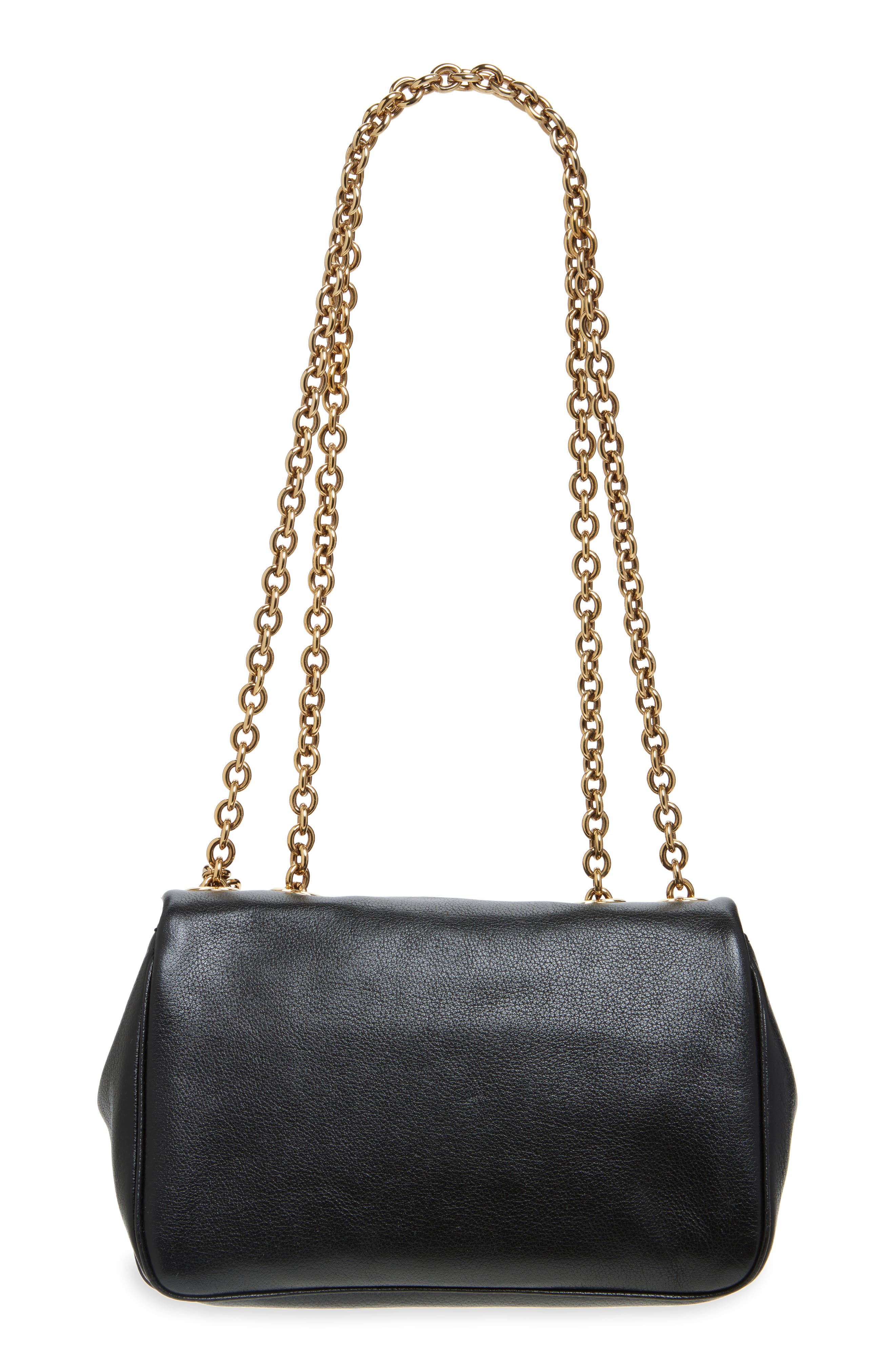 Chloé Heritage Leather Shoulder Bag, Alternate, color, Black