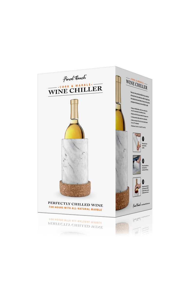 FINAL TOUCH Marble & Cork Wine Chiller, Alternate, color, Clear