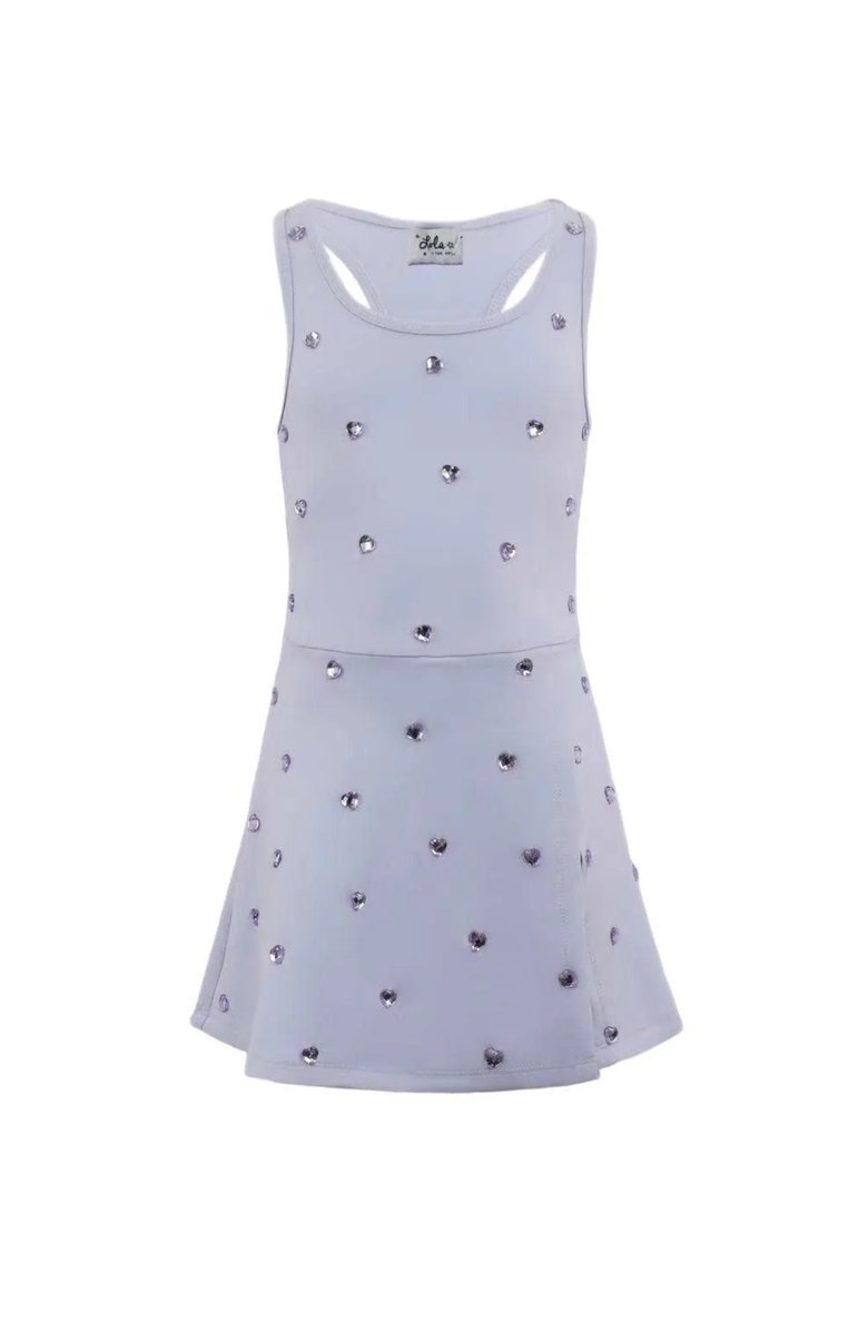 Lola + The Boys Heart Scuba Tennis Dress, Main, color, Purple