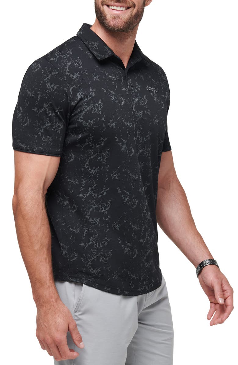 TravisMathew Warmer Tides Scoop Polo, Alternate, color, Black