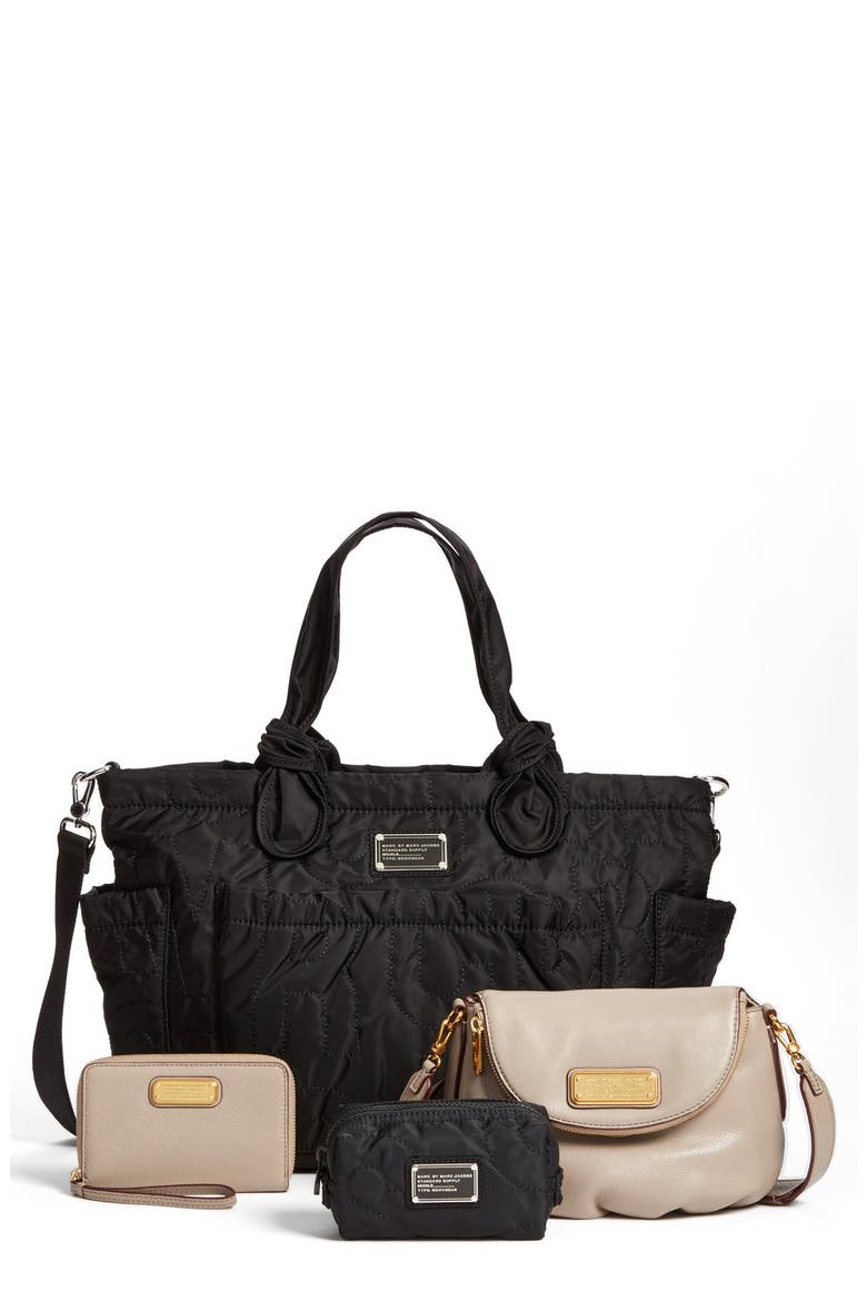 MARC BY MARC JACOBS 'Pretty Nylon Eliz-A-Baby' Diaper Bag, Alternate, color, BLACK