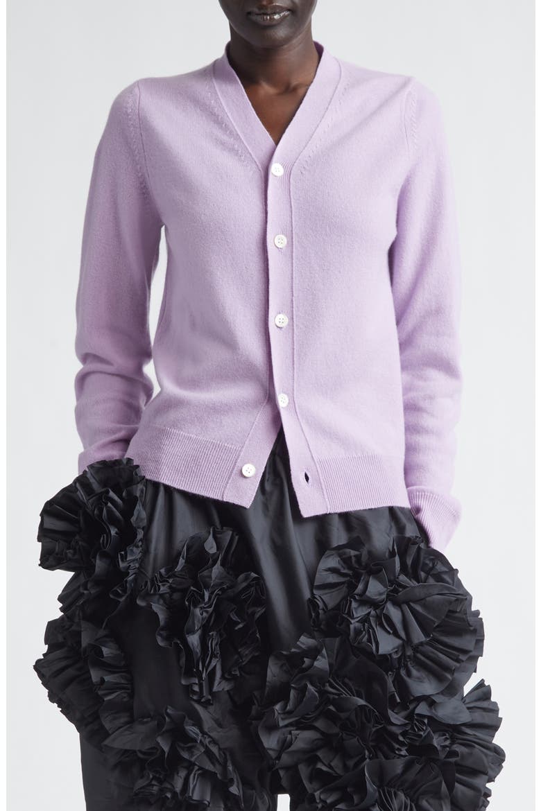 Cashmere V-Neck Cardigan, Main, color, PURPLE