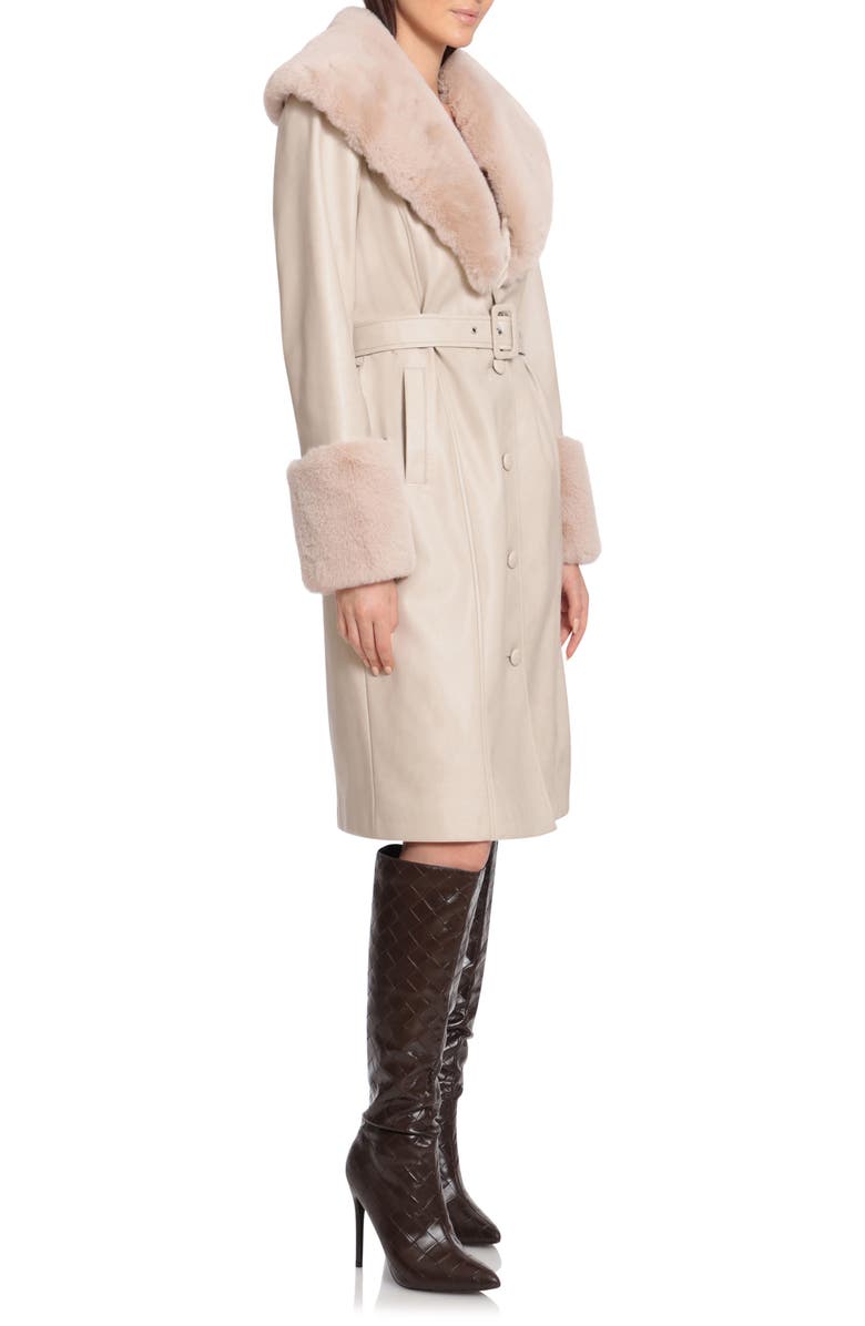 Avec Les Filles Faux Fur & Faux Leather Coat, Alternate, color, 