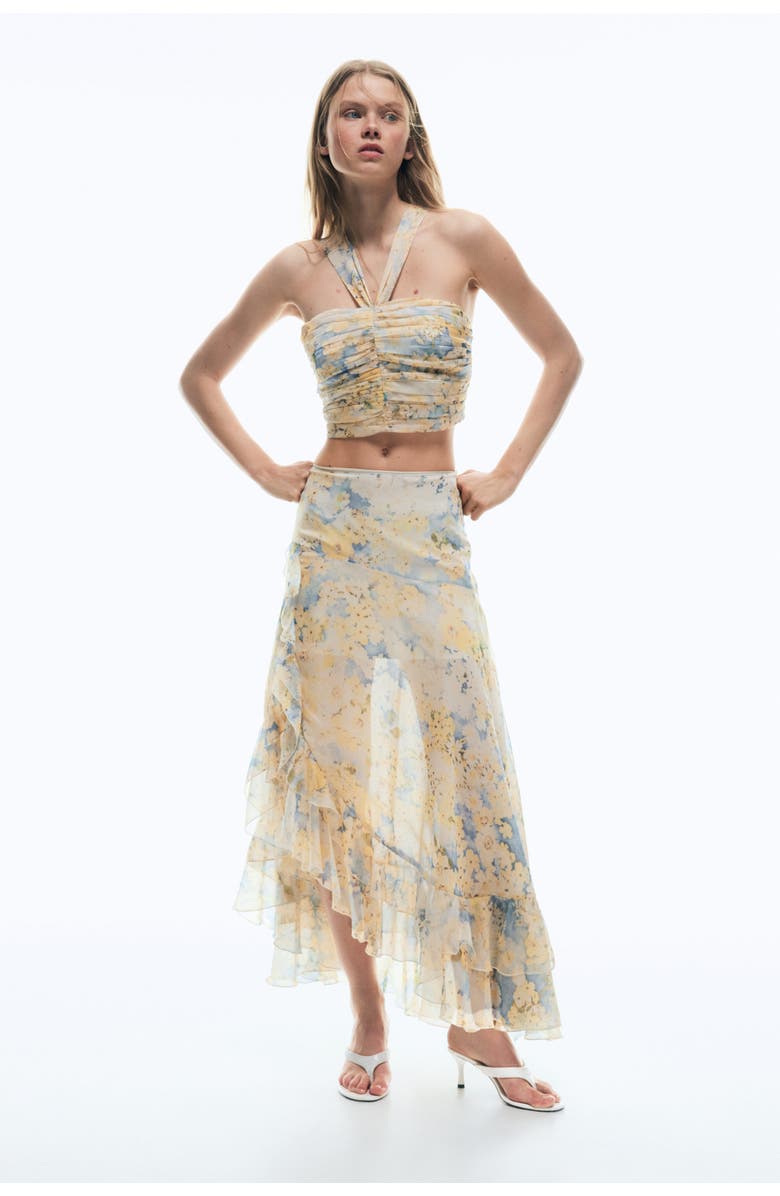 H&M Flounce-trimmed Skirt, Alternate, color, 