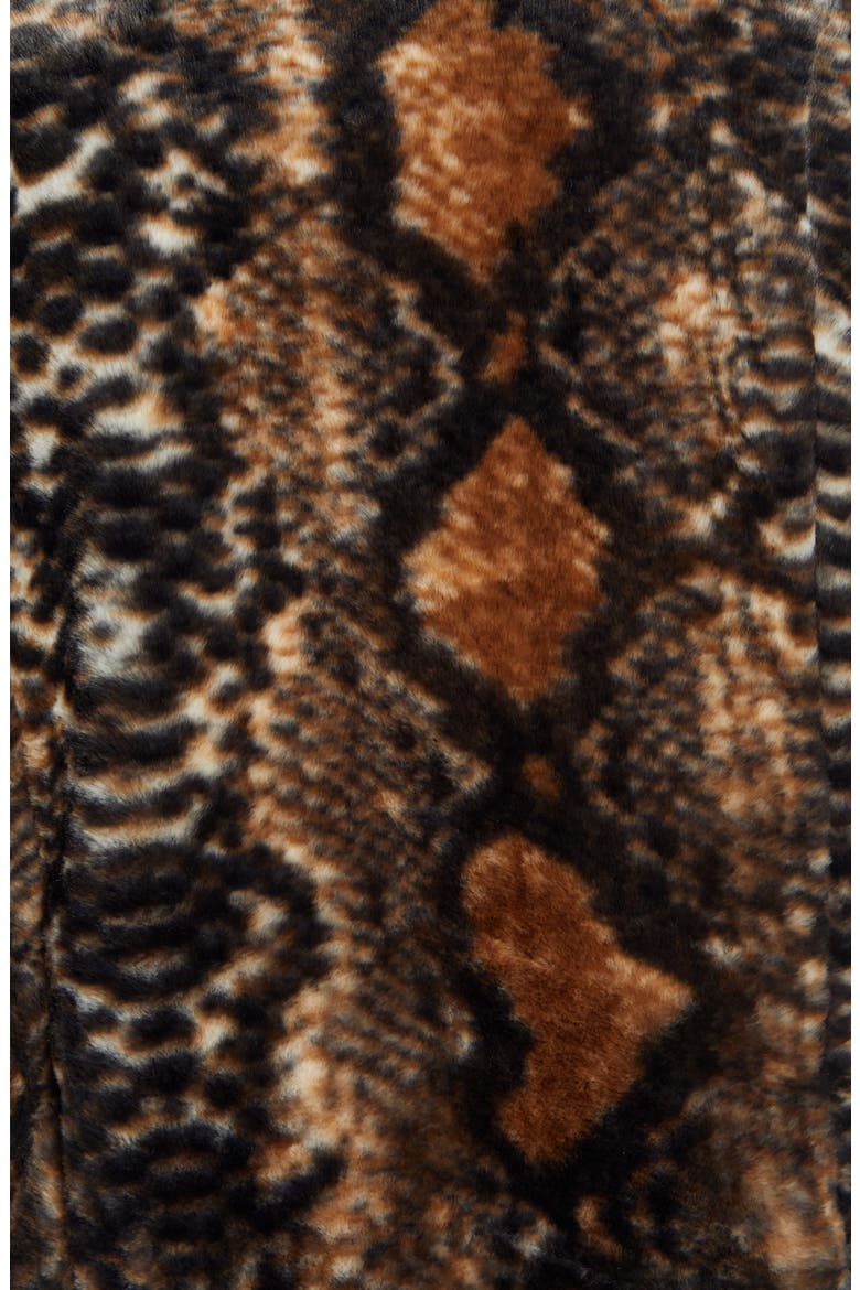Mixed Print Faux Fur Jacket, Alternate, color, D FOR DANGER