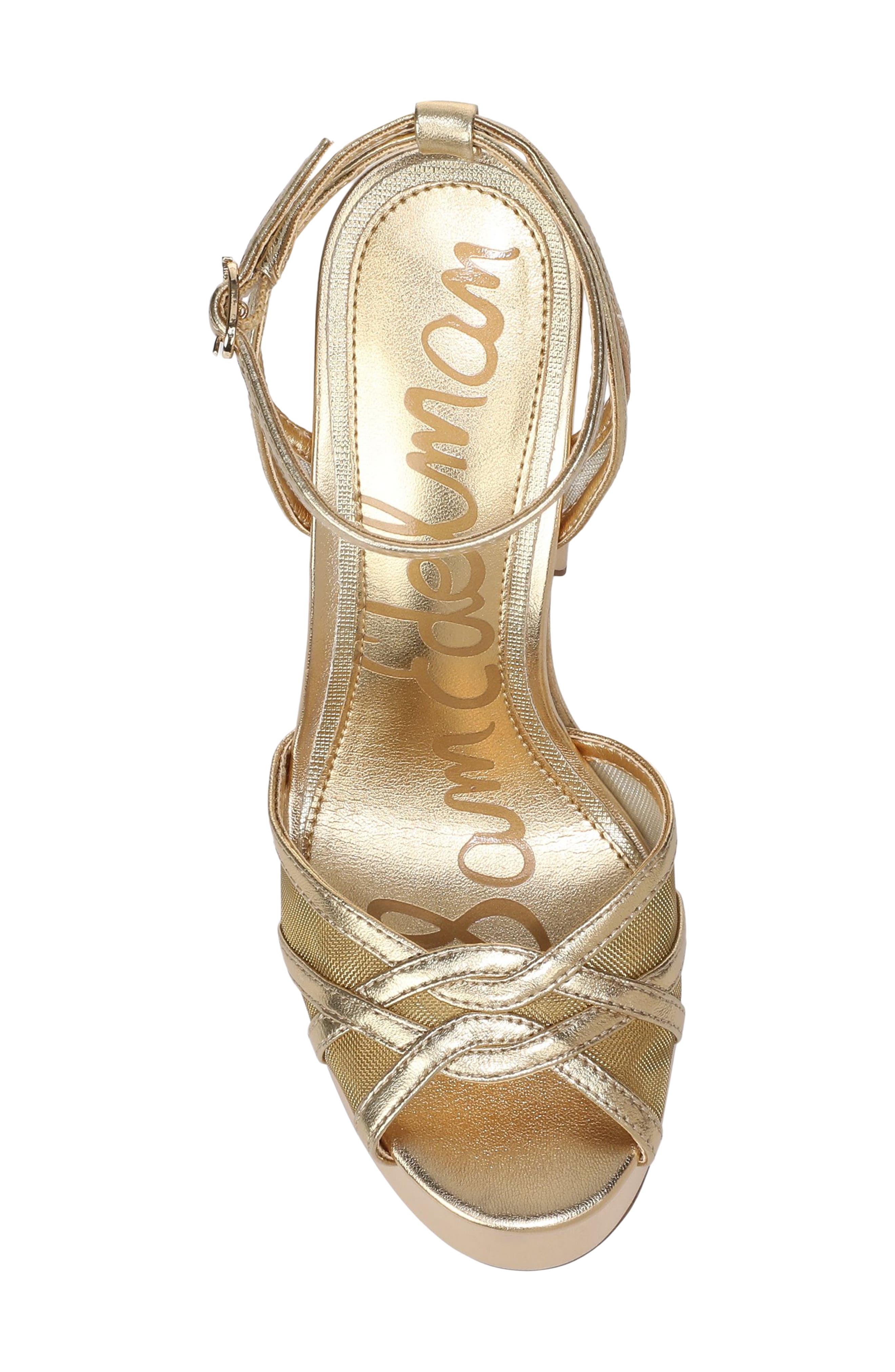 Sandy Ankle Strap Platform Sandal, Alternate, color, AMBER GOLD