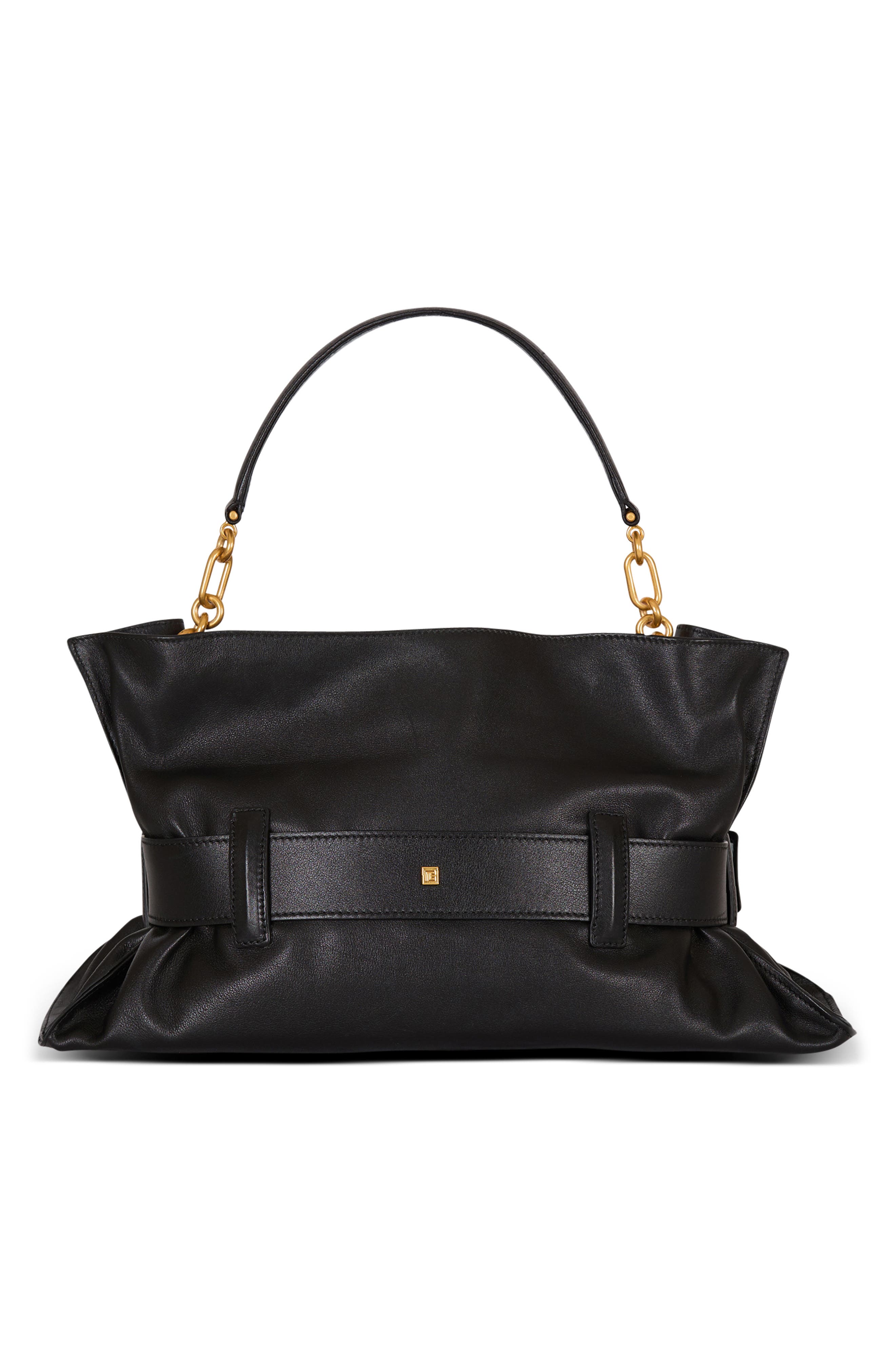 Balmain Medium Anthem Leather Tote, Alternate, color, 
