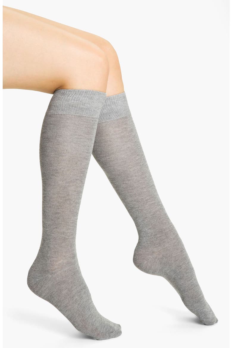 Heathered Knee High Socks, Main, color, GREY HTHR