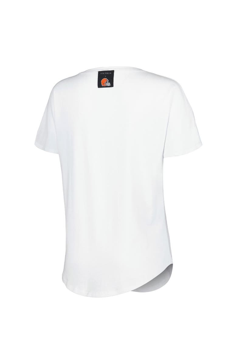 KIYA TOMLIN Women's KIYA TOMLIN White Cleveland Browns Tri-Blend V-Neck T-Shirt, Alternate, color, 