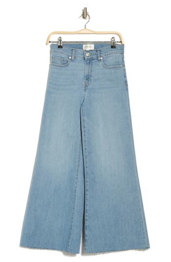 Frame Palazzo Crop Cutoff Jeans In Wilson Raw After