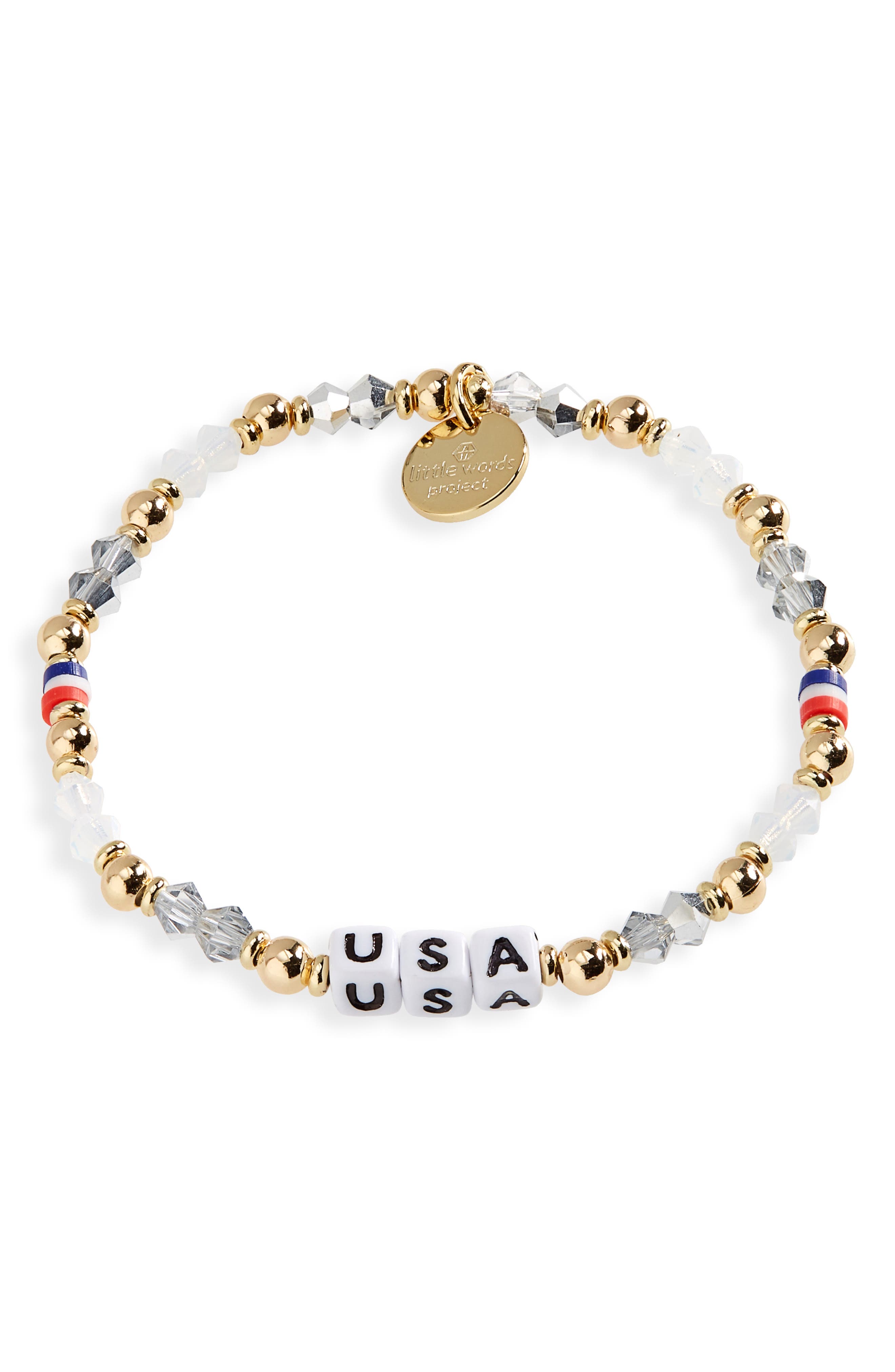 Little Words Project USA Go for the Gold Beaded Stretch Bracelet (Women ...