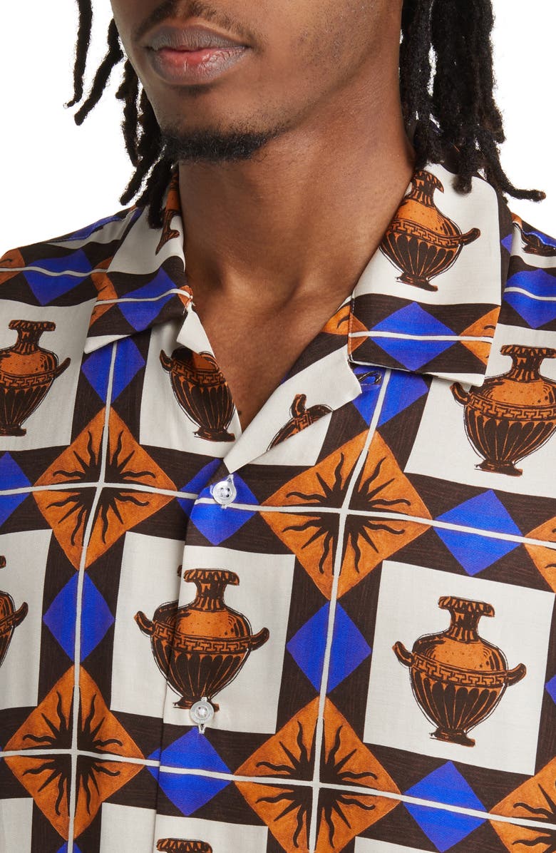 Drôle de Monsieur x Gergei Erdei La Chemise Vase Short Sleeve Button-Up Shirt, Alternate, color, 